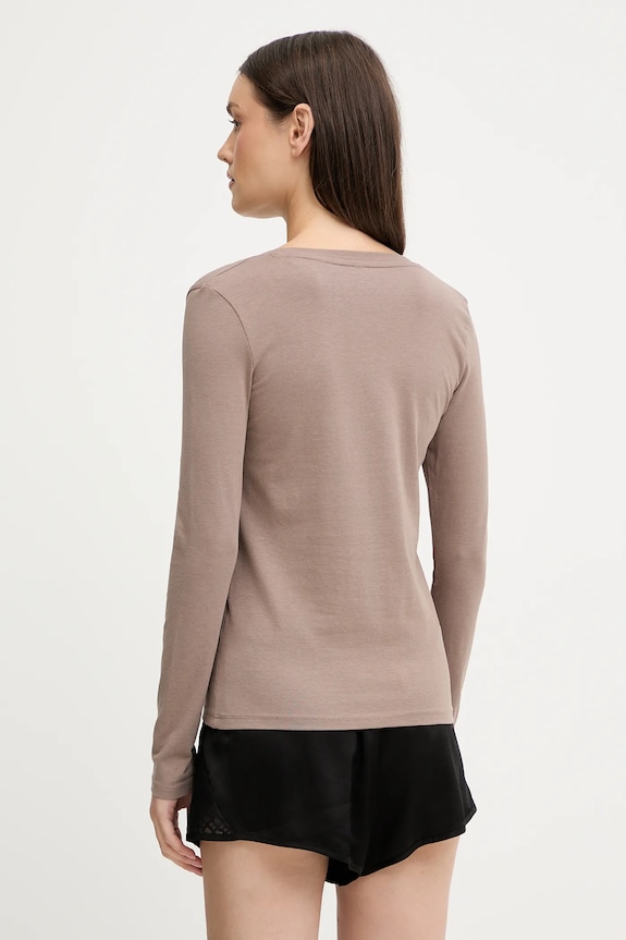 Guess longsleeve NEW CARRIE O5RI00.KBBU1 brązowy AW25