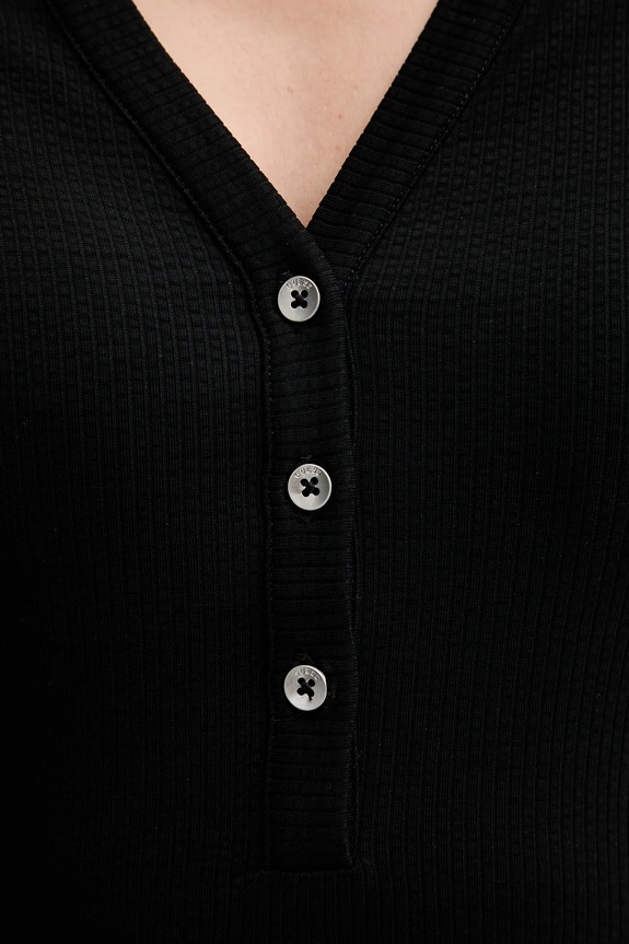 Majica dugih rukava Guess LENA W5YP12.KCTC2 crna