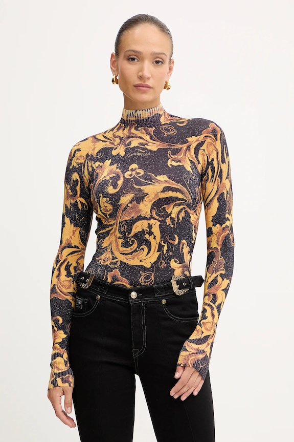 Sveter Versace Jeans Couture rolák hnedá 79HAFM04.CMN04
