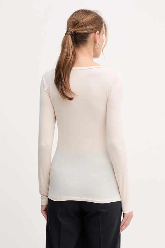 Îmbrăcăminte United Colors of Benetton longsleeve din amestec de cașmir 3LRU3M076 bej
