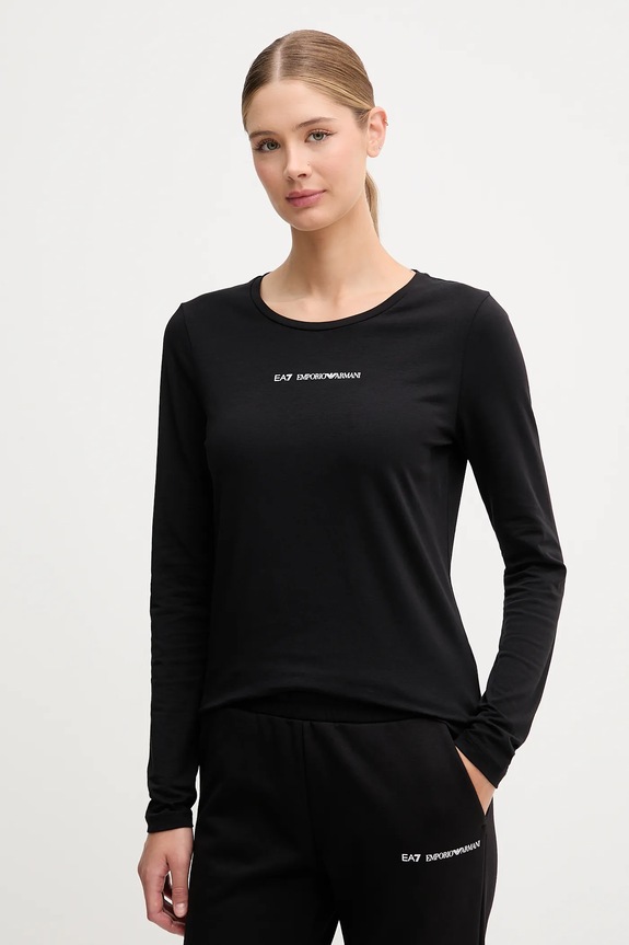Лонгслів EA7 Emporio Armani regular чорний AF12115.7W000531
