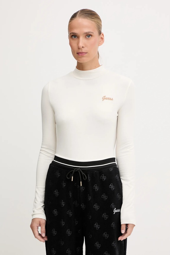 Guess longsleeve ALBA z elastanem beżowy V5BP10.KCBF1