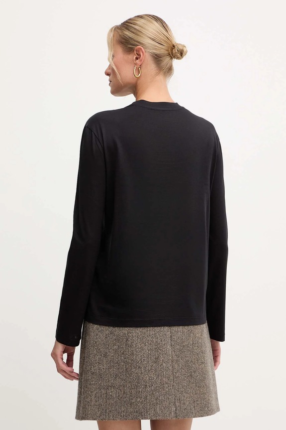 Oblečenie Bavlnené tričko s dlhým rukávom MM by Max Mara SORRISO 2526946068600 čierna
