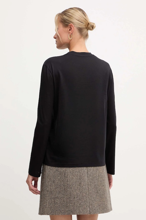 Oblečenie Bavlnené tričko s dlhým rukávom MM by Max Mara SORRISO 2526946068600 čierna