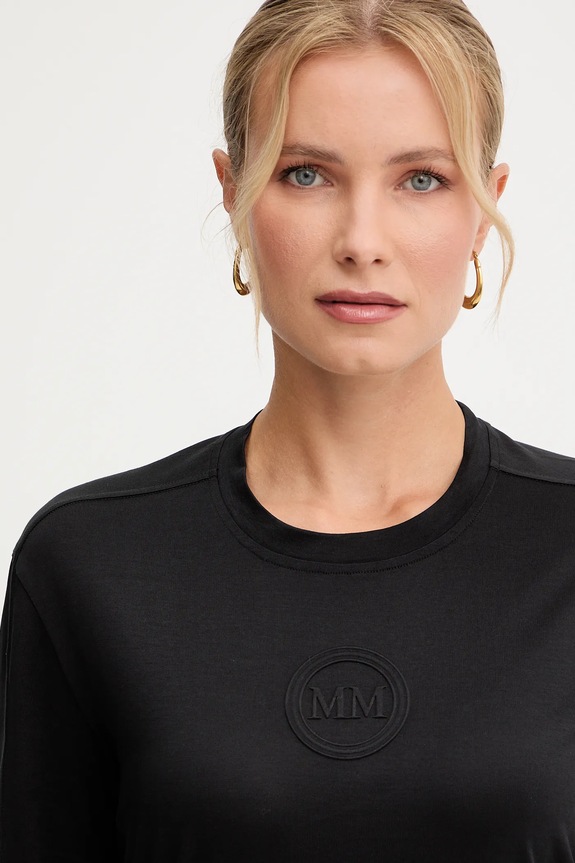 Bavlnené tričko s dlhým rukávom MM by Max Mara SORRISO čierna 2526946068600