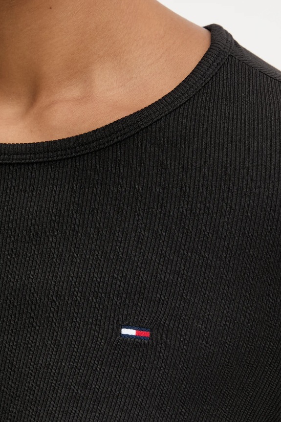 Tričko s dlhým rukávom Tommy Jeans DW0DW21568 čierna
