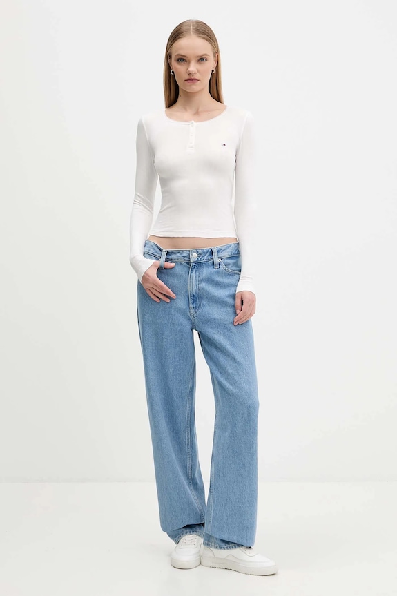 Majica dugih rukava Tommy Jeans DW0DW21575 bijela AW25