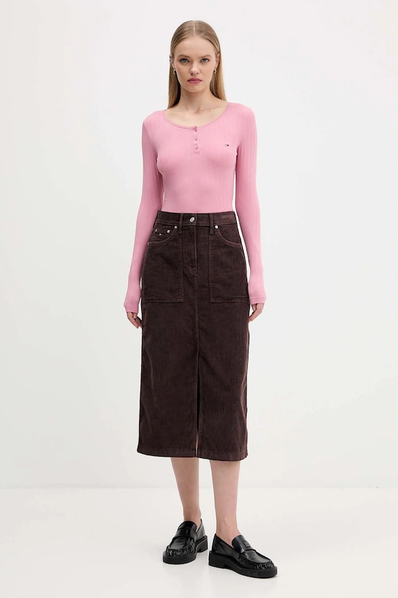 Majica dugih rukava Tommy Jeans DW0DW21575 roza AW25