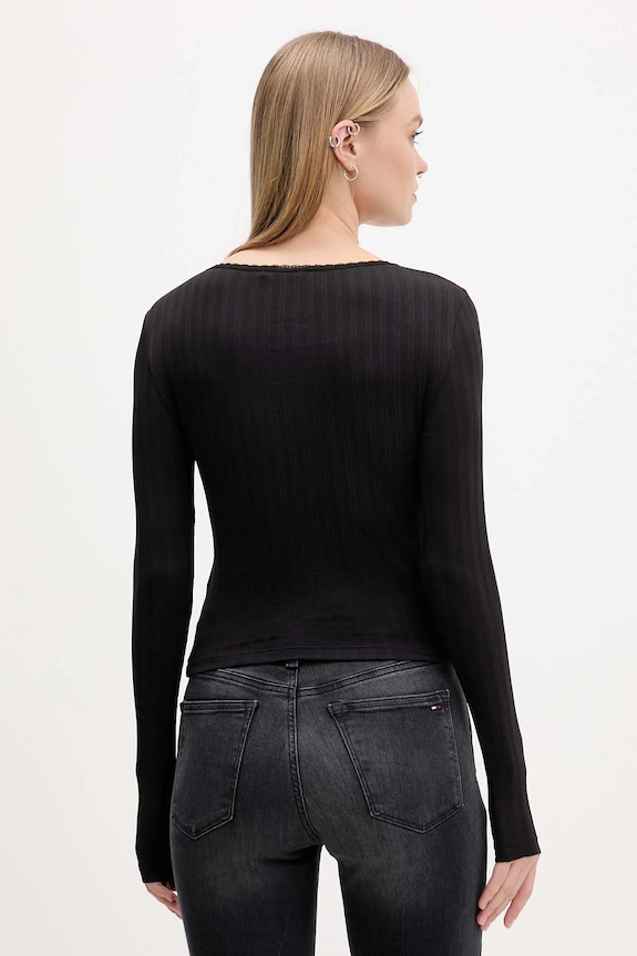 Ruházat Tommy Jeans hosszú ujjú DW0DW21575 fekete