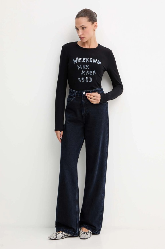 Tričko s dlhým rukávom Weekend Max Mara RENOIR 2525946032600 čierna AW25