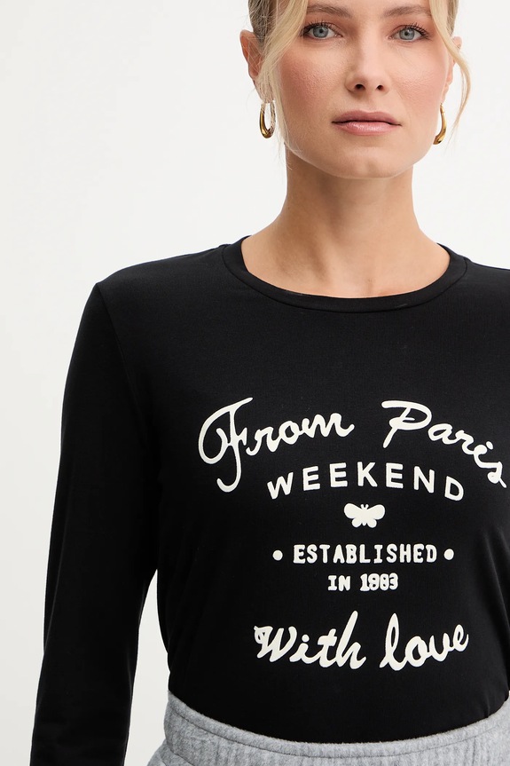 Tričko s dlhým rukávom Weekend Max Mara ALIAS čierna 2525946042600