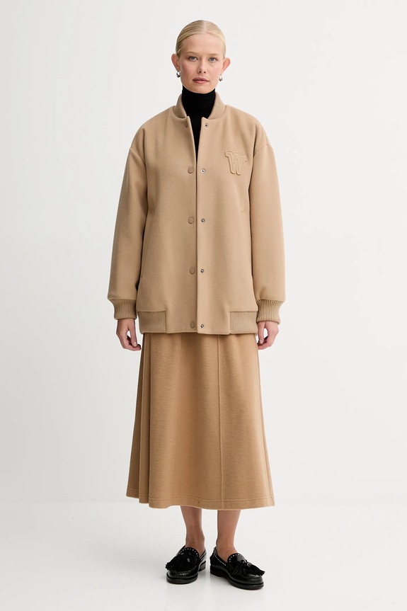 Dolga majica z dodatkom volne Weekend Max Mara TESEO 2525946052600 črna AW25