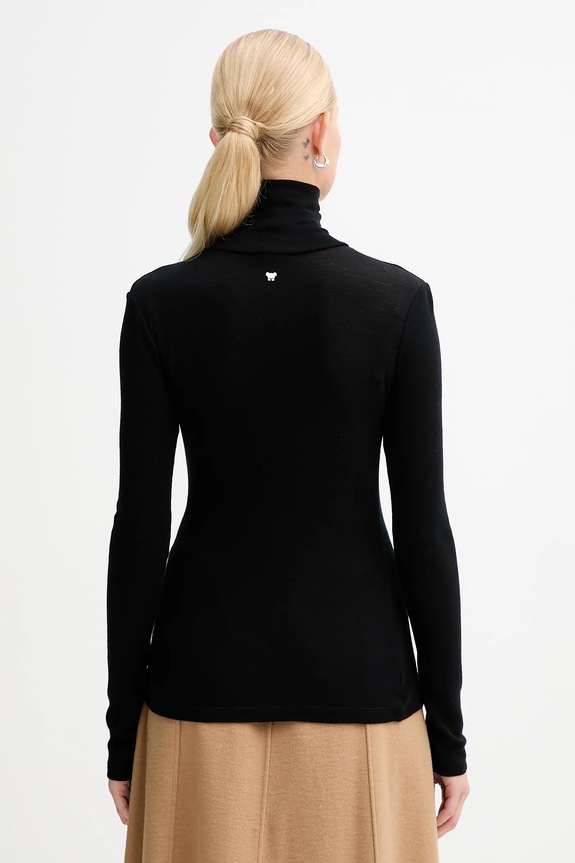 Oblačila Dolga majica z dodatkom volne Weekend Max Mara TESEO 2525946052600 črna