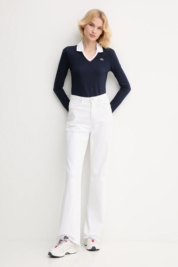 Majica dugih rukava Lacoste DF7785 mornarsko plava AW25