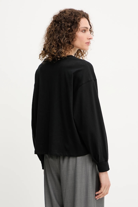 Oblečení Bavlněné tričko s dlouhým rukávem Dkny DJ5T1488 černá