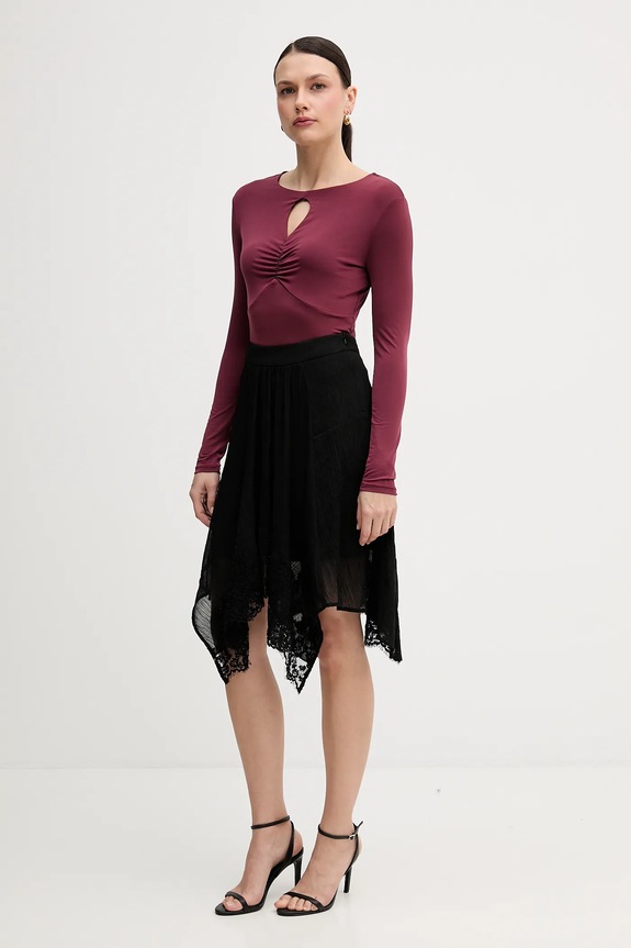 Sisley camicia a maniche lunghe 35B8L107V granata AW25