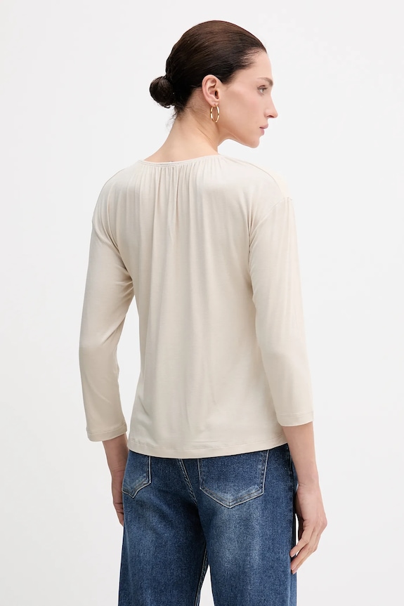 Abbigliamento Sisley camicia a maniche lunghe 3Z12L4014 beige