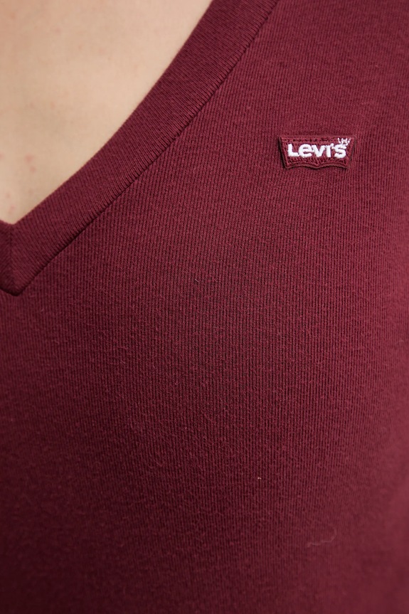 Levi's longsleeve din bumbac A9330.0013 burgundia