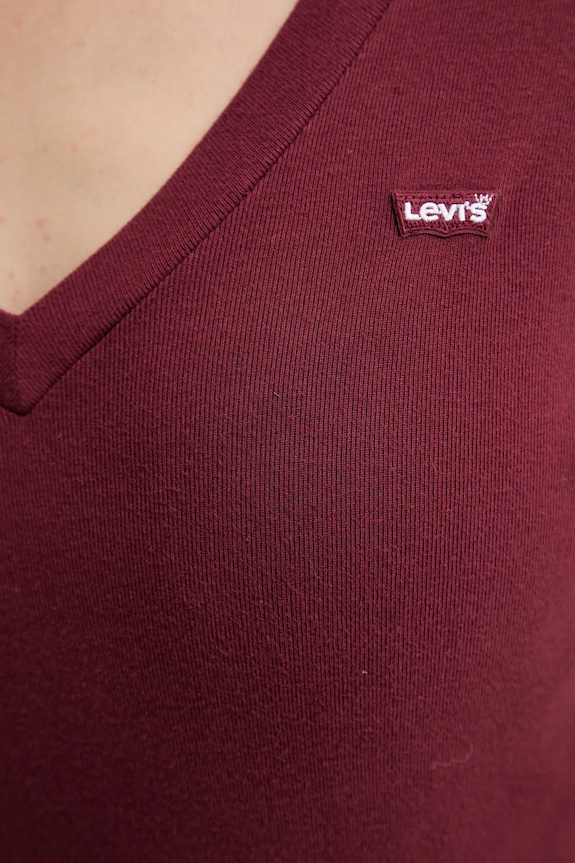 Levi's longsleeve din bumbac A9330.0013 burgundia