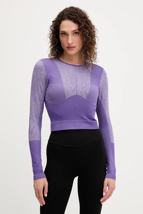 Tričko na jógu s dlouhým rukávem adidas by Stella McCartney slim fialová JN0541