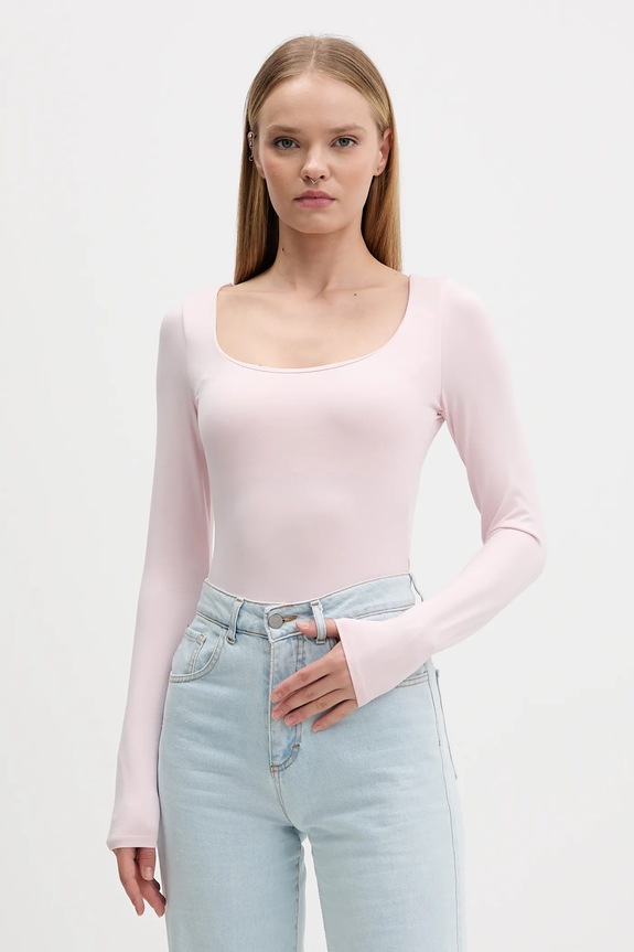 Hollister Co. longsleeve z elastanem różowy KI339.5251.610