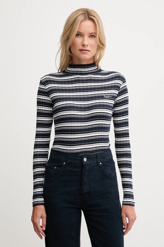 Μακρυμάνικο Pepe Jeans εμπριμέ σκούρο μπλε PL5000040