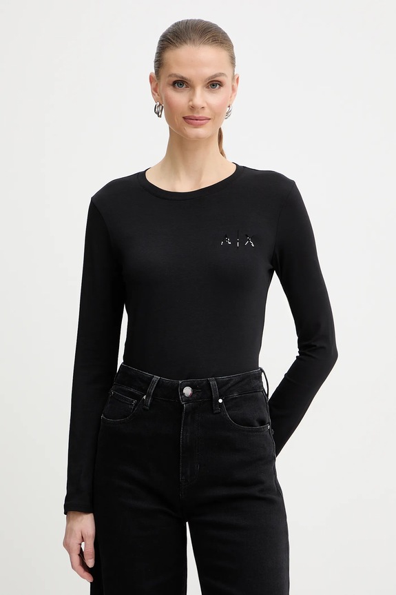 Armani Exchange hosszú ujjú elasztánnal fekete XW001353.AF17173