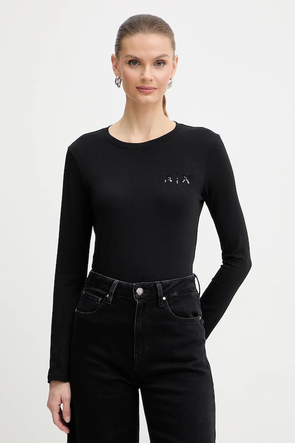 Armani Exchange hosszú ujjú elasztánnal fekete XW001353.AF17173