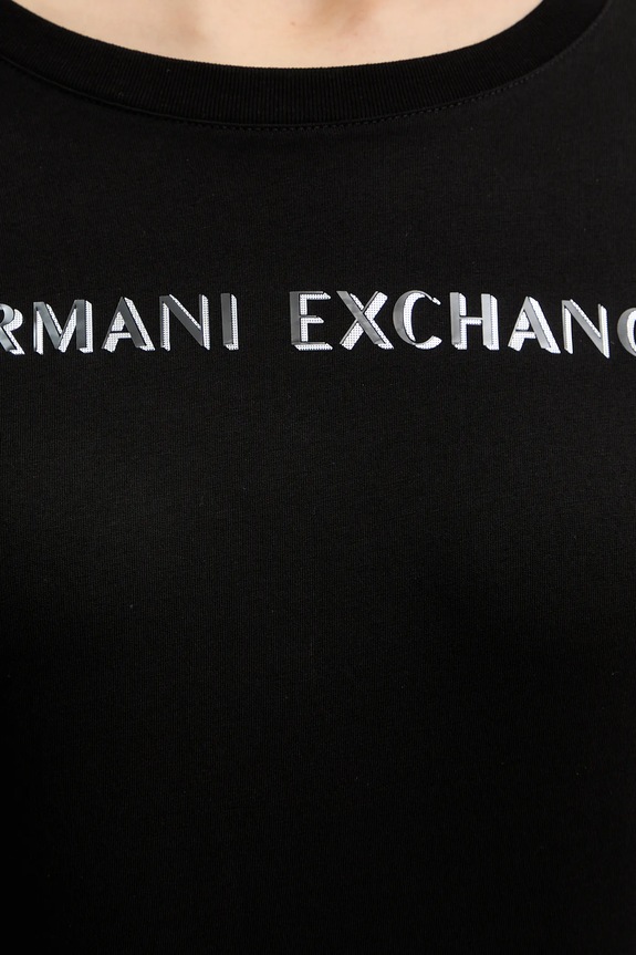 Armani Exchange top a maniche lunghe in cotone XW001383.AF10356 nero
