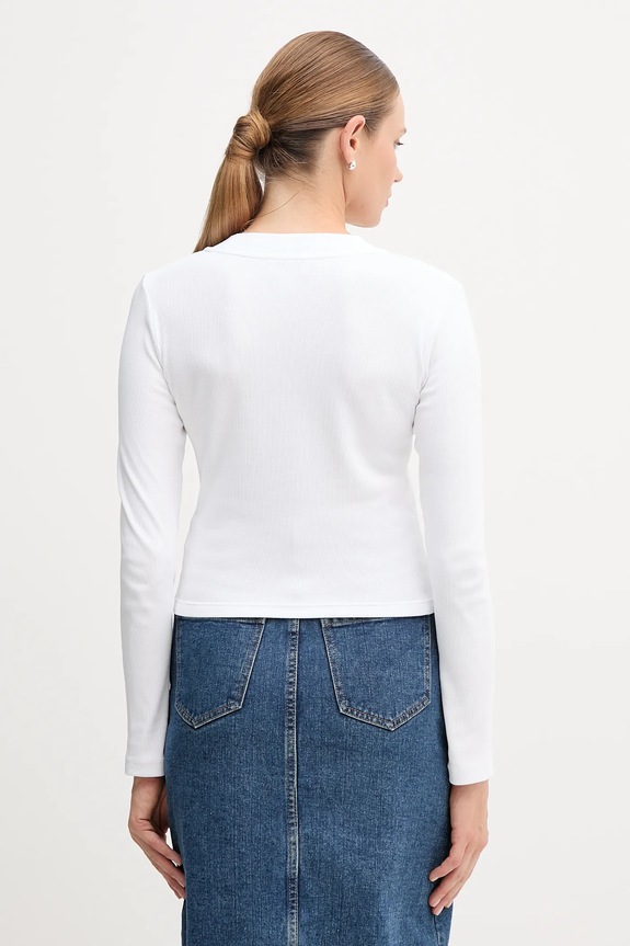 Oblečenie Tričko s dlhým rukávom Calvin Klein Jeans LV047A803G biela