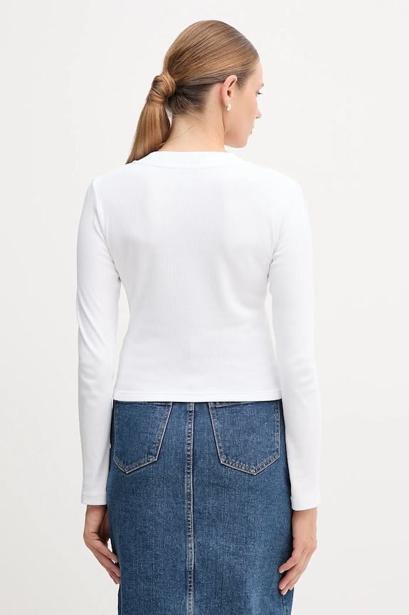 Oblečenie Tričko s dlhým rukávom Calvin Klein Jeans LV047A803G biela