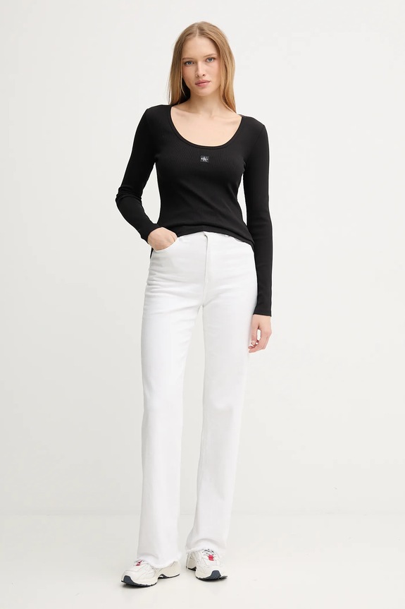 Majica dugih rukava Calvin Klein Jeans LV047D218G crna AW25