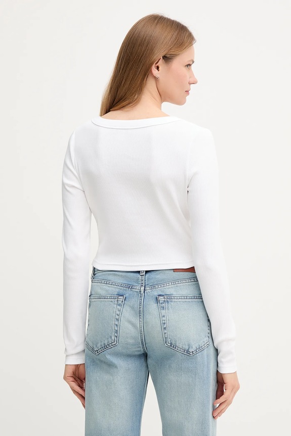 Îmbrăcăminte Calvin Klein Jeans cardigan damă din bumbac cu elastan LV047C204G alb