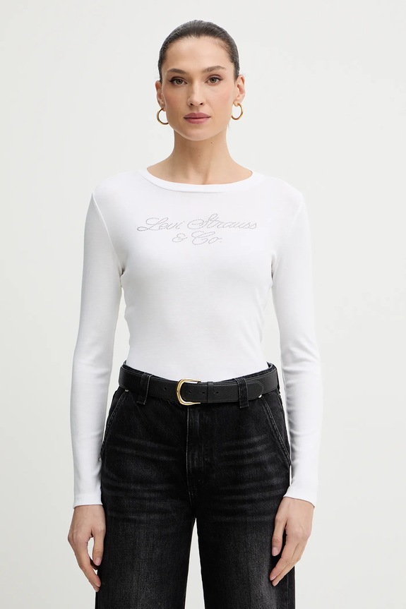 Levi's longsleeve bawełniany regular biały 003T2