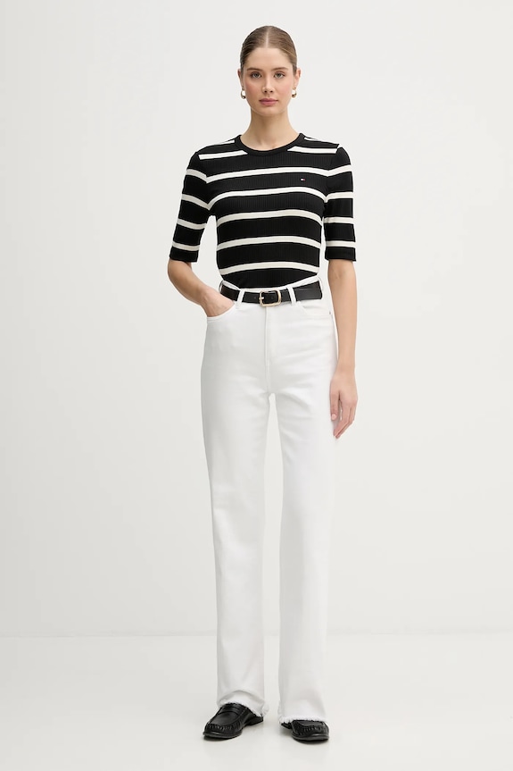 Tričko Tommy Hilfiger WW0WW47308 čierna SS26