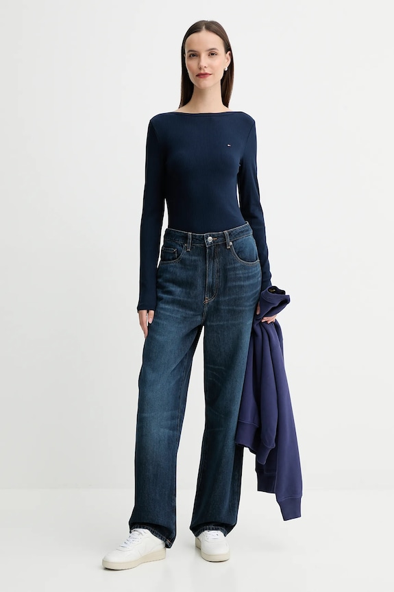 Μακρυμάνικο Tommy Hilfiger WW0WW47309 σκούρο μπλε SS26