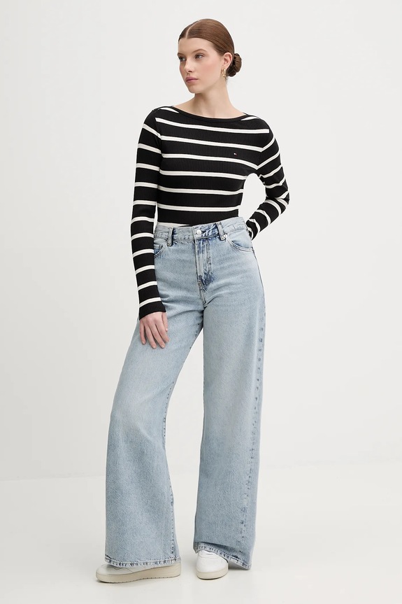 Tommy Hilfiger longsleeve WW0WW47309 czarny SS26