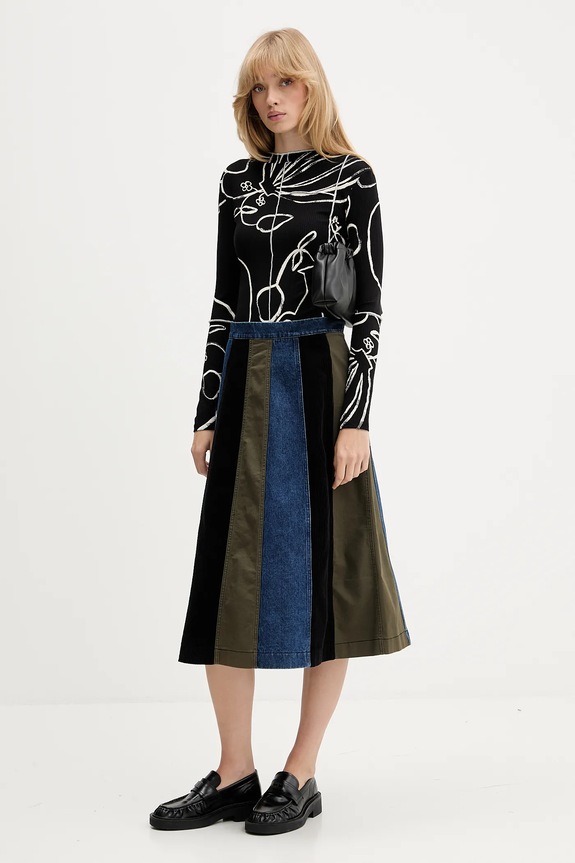 Majica z dolgimi rokavi Desigual LONDRES 25WWTK49 črna AW25