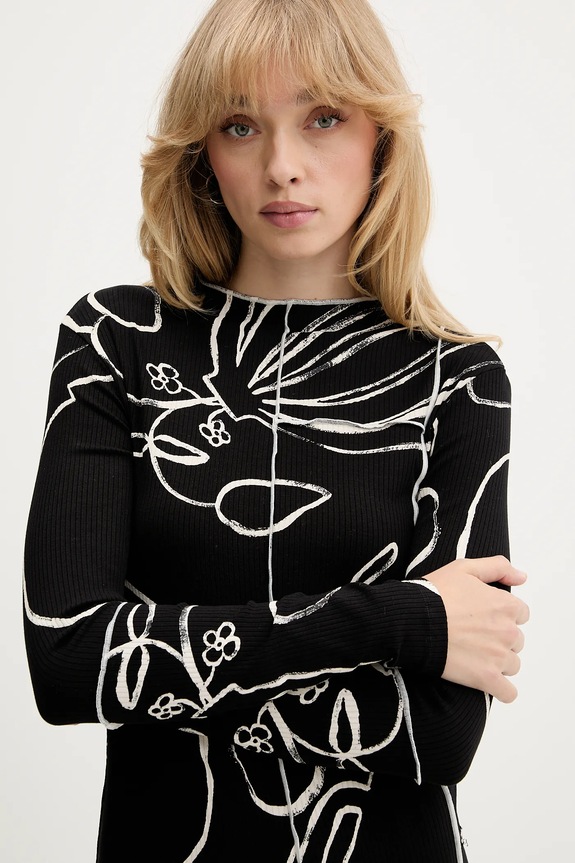 Majica z dolgimi rokavi Desigual LONDRES črna 25WWTK49