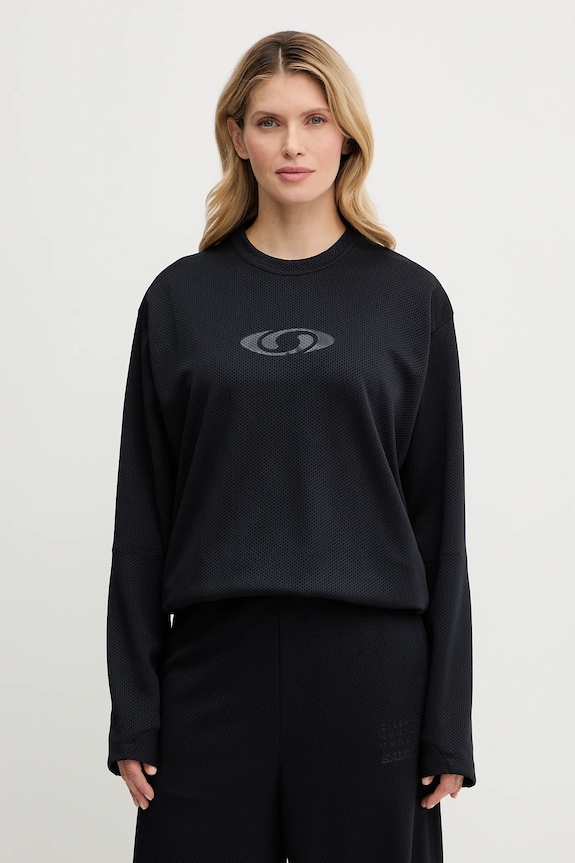 MM6 Maison Margiela x Salomon longsleeve nadruk czarny S52NH0036.M20139.899
