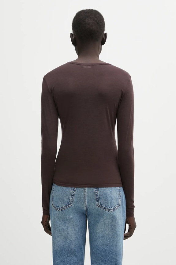 Clothing Anine Bing longsleeve with wool blend sylvie A.08.11501 brown