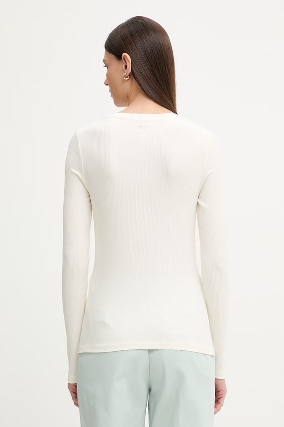 Îmbrăcăminte Calvin Klein bluză cu mânecă lungă de damă din modal LV044D235G bej
