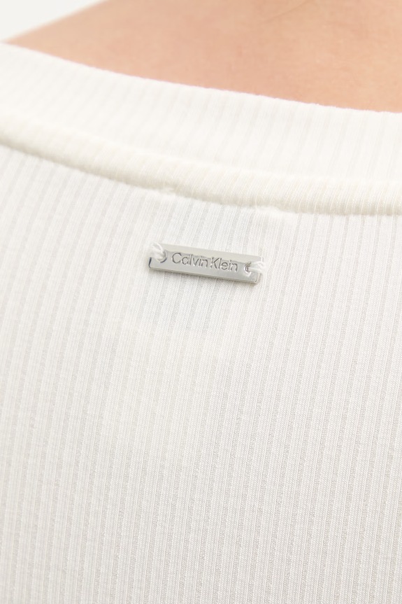 Calvin Klein bluză cu mânecă lungă de damă din modal LV044D235G bej