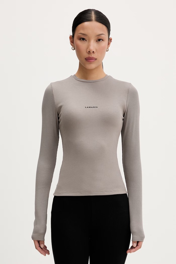 La Mania longsleeve damski z wiskozą beżowy GIN