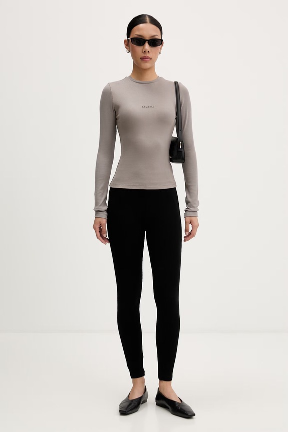 La Mania longsleeve damski z wiskozą GIN beżowy SS26