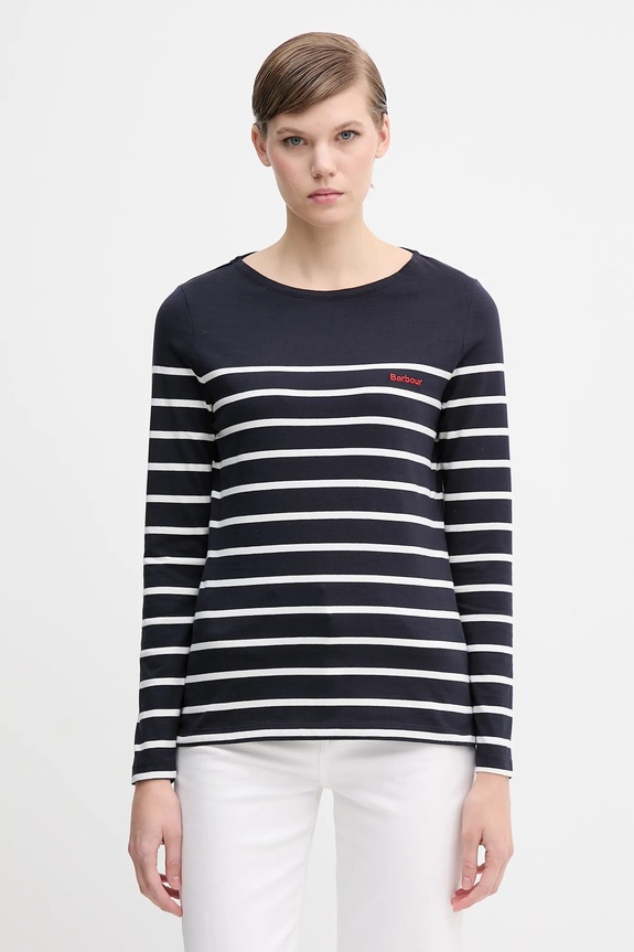 Barbour longsleeve bawełniany BRADLEY wzorzyste granatowy LML0892