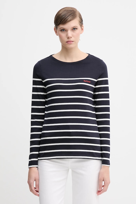 Barbour longsleeve bawełniany BRADLEY wzorzyste granatowy LML0892