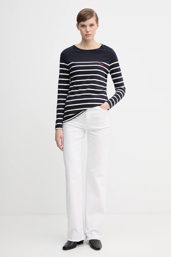 Barbour longsleeve bawełniany BRADLEY LML0892 granatowy AW25