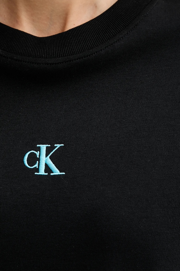 Calvin Klein Jeans top a maniche lunghe in cotone LV047D223G nero