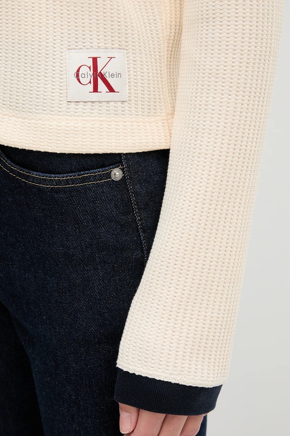 Calvin Klein Jeans longsleeve beżowy LV047D225G